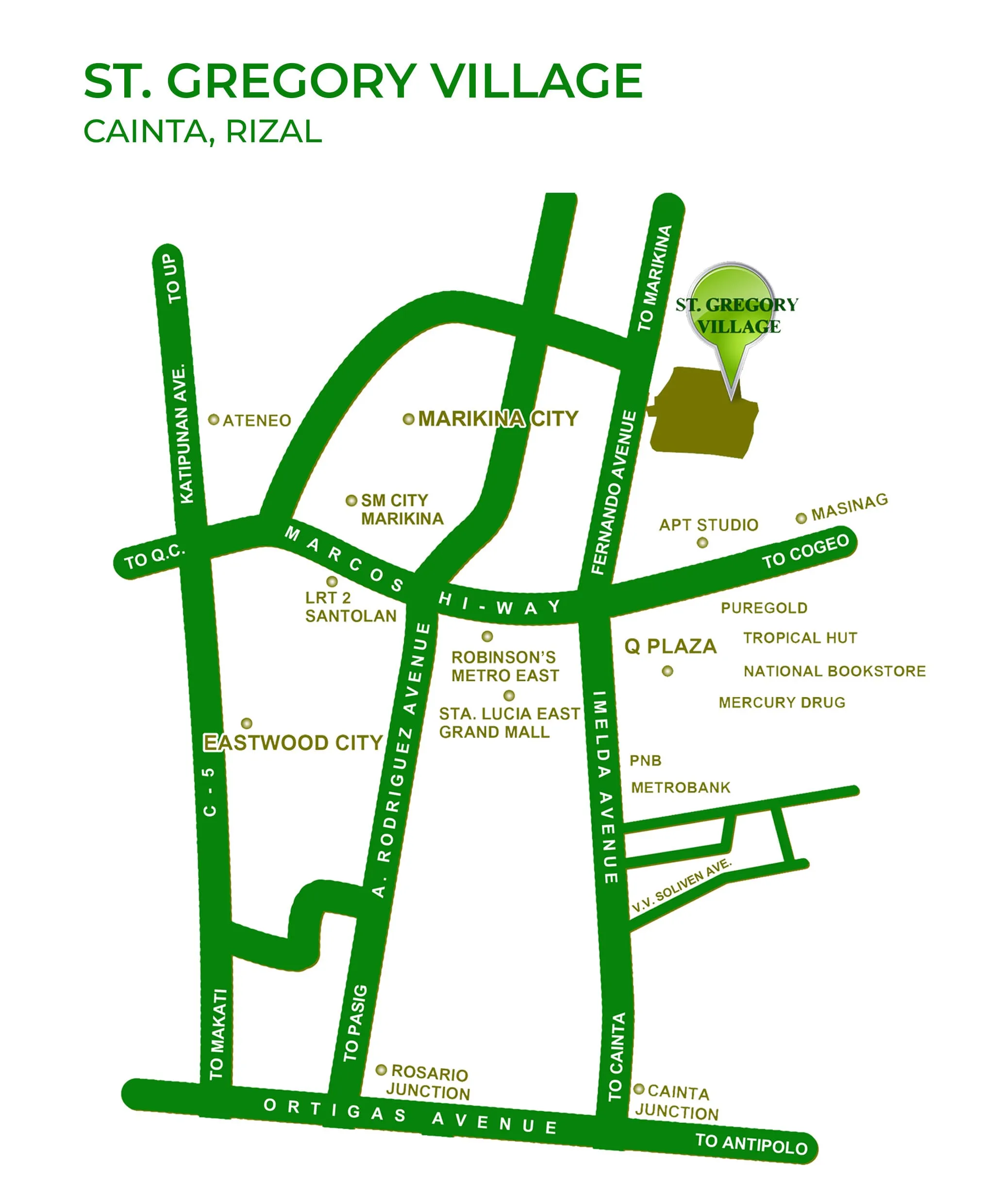 St. Gregory Location Map